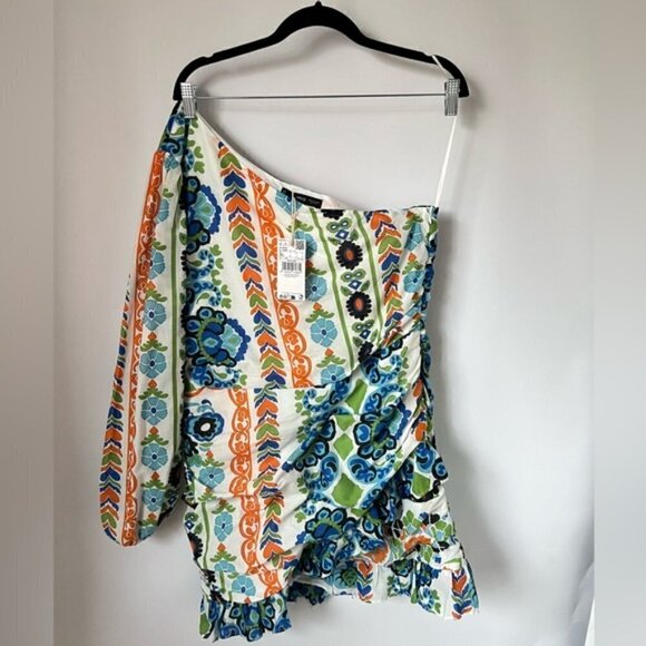 Mango, Ladies Asymmetrical pleated dress. Size: 10. NWT - Picture 3 of 16